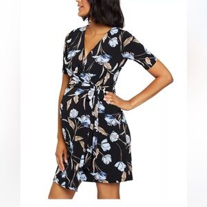 Motherhood Maternity Cream Wrap Midi Dress